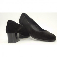 Pantofi piele velour,femei - 287 GLORY V BLK foto