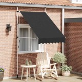 Copertină Retractabilă Manuală vidaXL, Antracit, 150cm, Protecție UV, Terasă, Balcon, Gradină