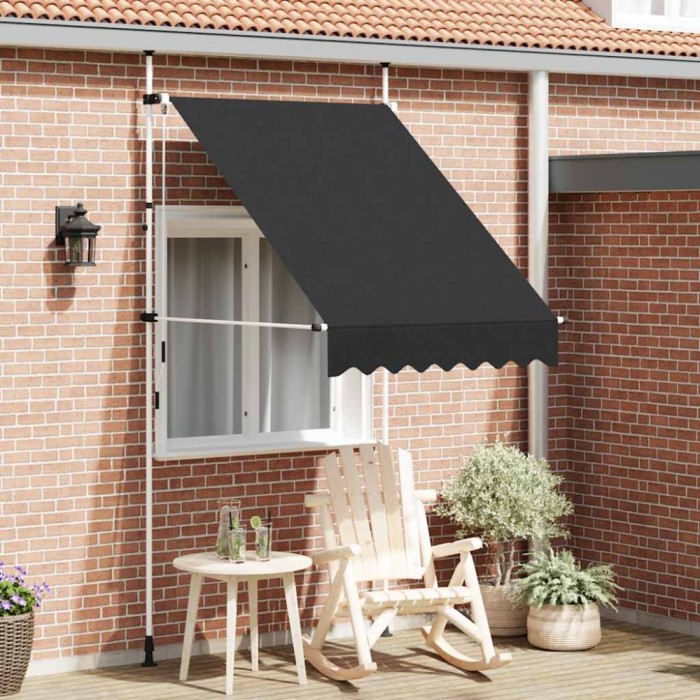 vidaXL Copertină retractabilă manual, antracit, 150 cm 143687