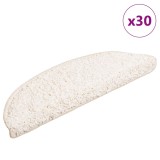 Cumpara ieftin Covorașe pentru scări, 30 buc., 56x17x3 cm, albe, semirotunde
