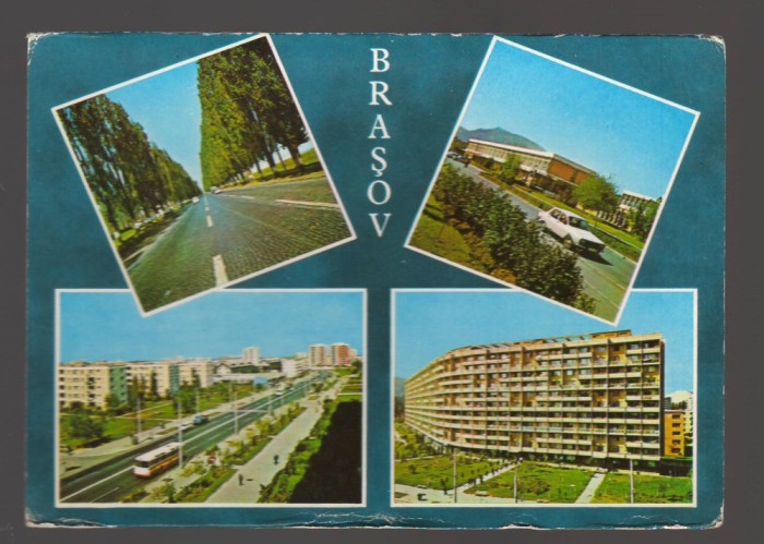 CPIB 23575 CARTE POSTALA - BRASOV: CALEA BUCURESTIULUI, CARTIER STEAGUL ROSU - COMPLEX COMERCIAL, BULEVARDUL SATURN, NECIRCULATA, 1976