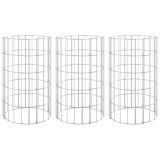 Cumpara ieftin Strat inaltat gabion 3 buc. &Oslash;30x50 cm otel galvanizat circular