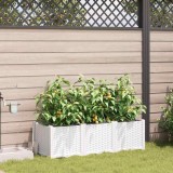 VidaXL Ghivece pentru grădină Alb 120 x 40 x 37.5 cm Oțel