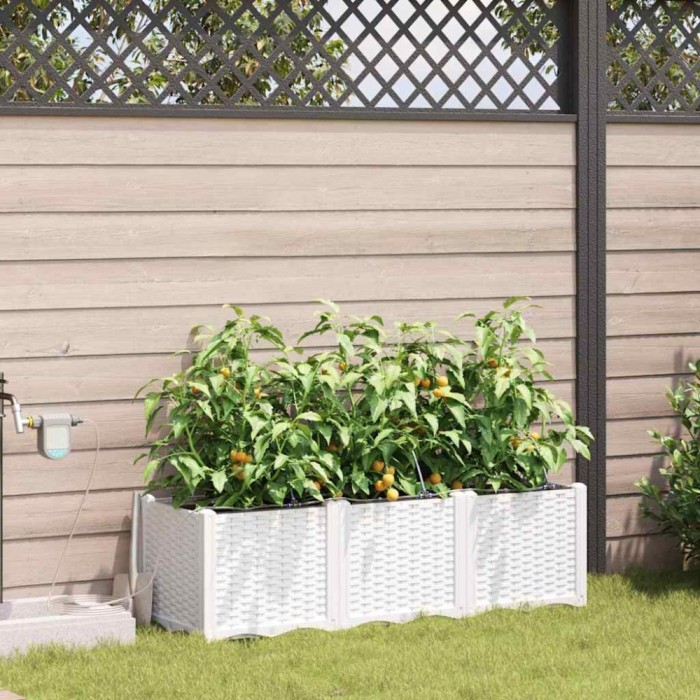 vidaXL Ghivece pentru grădină Alb 120 x 40 x 37.5 cm Oțel