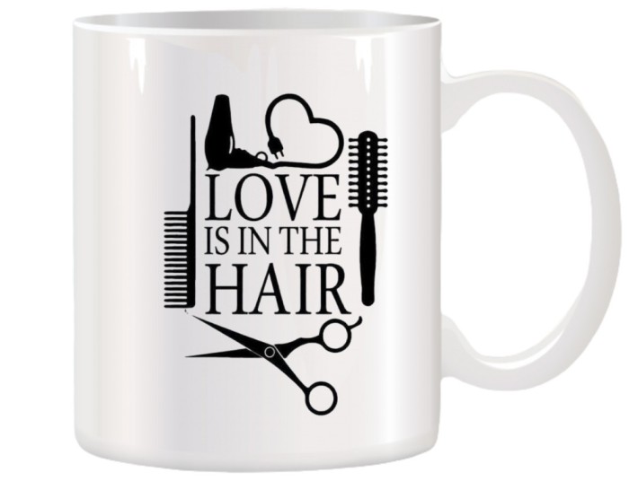 Cana alba personalizata Love is in the Hair, INOVATIX&reg;. 330ml