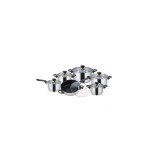 Set de 12 elemente din inox cu capac 16 cm, 18cm, 20cm, 24cm, plus o tigaie marmorata cu capac 24cm, gri, Kinghoff