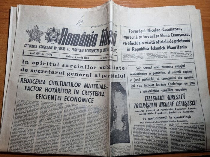romania libera 5 martie 1988-articol ialomita,arges