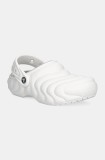 Crocs papuci Classic Lined Overpuff Clog femei, culoarea alb, 210059
