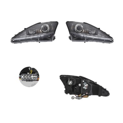 Far Lexus Is (Xe2), 11.2005-04.2013, fata, Stanga+Dreapta, xenon; lense; cu LED indicator; D2R+H1; manual/electric; negru; tuning; omologare: SAE, Ta foto