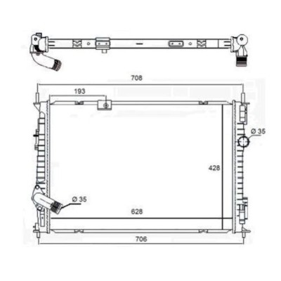 Radiator racire Nissan Qashqai, 08.2011-02.2014, Motorizare 1, 6 Dci 96kw Benzina, tip climatizare cu/fara AC, cutie M/A, dimensiune 628x428x32mm, Cu foto