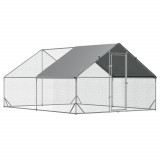 PawHut Coteț de Găini cu Cadru Zincat și Plasă Hexagonală, Țarc cu Acoperiș Impermeabil pentru Găini, Rațe și Iepuri, 3x4x2 m | Aosom Romania
