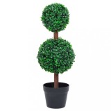 Planta artificiala cimisir cu ghiveci, verde, 60cm, forma minge GartenMobel Dekor, vidaXL