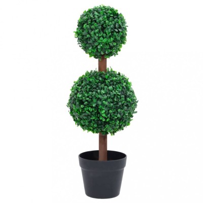 vidaXL Plantă artificială cimișir cu ghiveci, verde, 60cm, formă minge foto