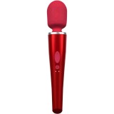 Vibrator Pro Wand Caresse, 5 Intensitati Vibratii, Silicon, USB, Rosu, 30 cm