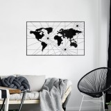 Cumpara ieftin Tablou metalic World Negru 120x70 cm