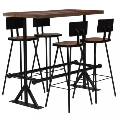 vidaXL Set mobilier de bar, 5 piese, lemn masiv reciclat foto