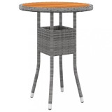 VidaXL Masă de grădină, gri, &Oslash;60x75cm, lemn de acacia/poliratan