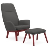 Cumpara ieftin Scaun de relaxare cu taburet, gri deschis, textil