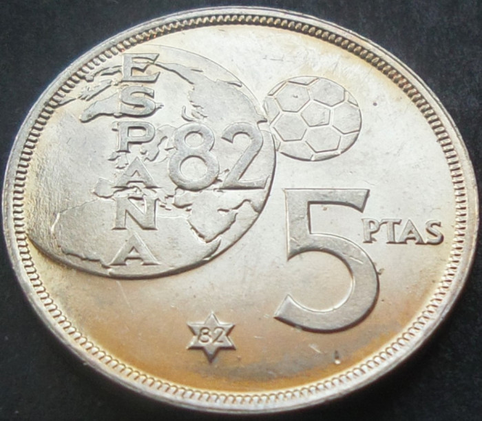 Moneda 5 PESETAS - SPANIA, anul 1982 *cod 1393 (varianta 1980) = A.UNC