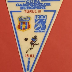 Fanion meci fotbal STEAUA BUCURESTI - IFK GOTEBORG (15.03.1989)