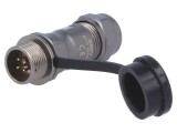 Mufă ST12 tată PIN 4 IP67 5A 200V pentru cablu 5-8mm