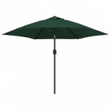 Umbrela de soare cu stalp din otel 3 m, Verde