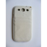 Husa Capac Silicon si Material Samsung i9300 Galaxy S3 Alb, Plastic