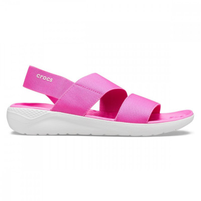 Sandale Crocs LiteRide Stretch Sandal Roz - Electric Pink/Almost White foto