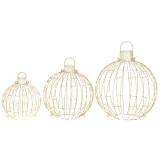 Outsunny Set 3 piese bile iluminate pentru exterior, 360 LED-uri alb cald/alb rece, lumină continuă &amp; intermitentă, timer 24 de ore | Aosom Romania