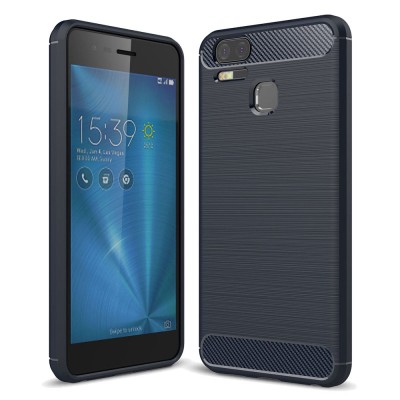 Husa silicon TPU Asus Zenfone 3 Zoom ZE553KL Carbon Bleumarin foto