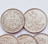 Cumpara ieftin 291 Finlanda 50 pennia 1915 Aleksandr II / III / Nikolai II km 2 UNC argint, Europa