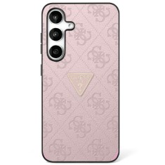 Husa pentru samsung galaxy s25 - guess leather grained hot stamp 4g triangle metal - pink foto