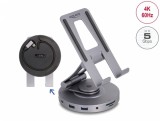 Docking station USB-C la HDMI 4K60Hz/1xUSB-C+2xUSB-A/SD+MicroSD/PD 60W + suport integrat masa tableta/laptop, Delock 88017
