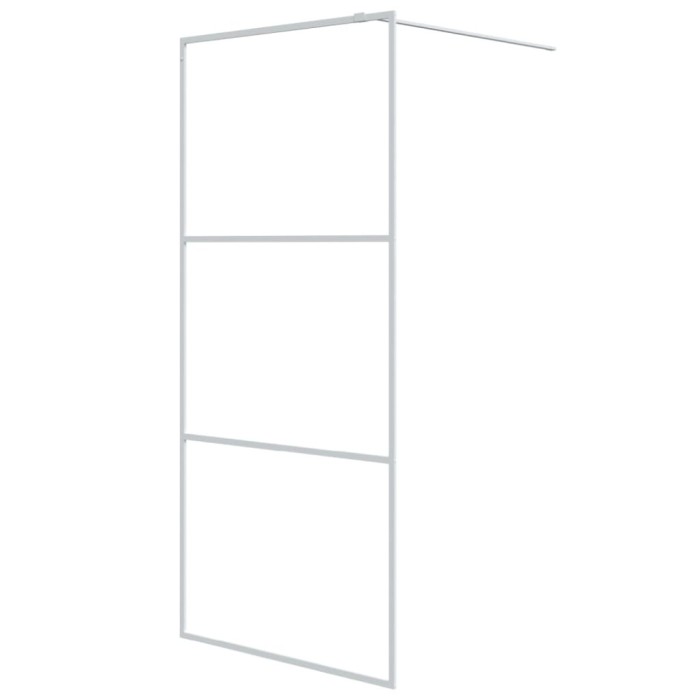 Paravan dus walk-in, alb, 90x195 cm, sticla ESG transparenta