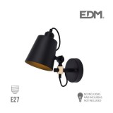 Aplică metalică e27 60w Culoare Negru 25x27cm EDM