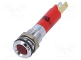 Lampă LED plată roșie 24VDC &Oslash;8mm metal - CML INNOVATIVE TECHNOLOGIES
