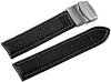 Curea Ceas Piele Naturala Neagra Deployant Cusatura Alba 16mm - 24mm 816210200118