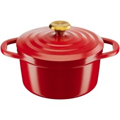 Oala cu capac Tefal Air, inductie, aluminiu turnat, invelis ceramic, compatibila cu cuptorul pana la 250&deg;C, 24 cm, 4.7 L, rosu