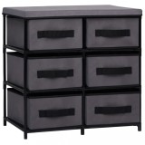 Dulap Depozitare Gossi 6 Sertare, Gri, 55x29x55cm, Otel, Multifunctional: Noptiera, Comoda