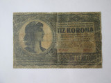 Rara! Ungaria 10 Korona/Coroane 1919 &icirc;n stare slabă,lipită