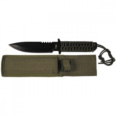 Cutit full tang lama 16 cm black blade cu teaca Fox Outdoor OutsideGear Venture foto