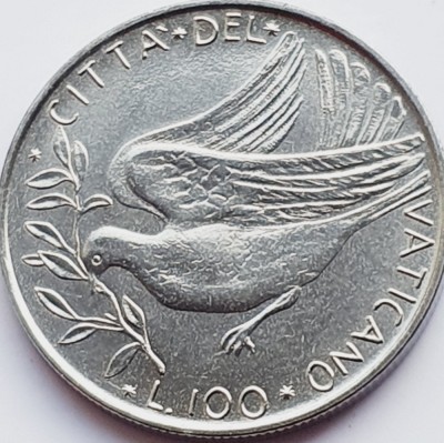 3028 Vatican 100 Lire 1972 km 122 aunc-UNC foto