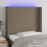 Gossi tablie de pat cu led, gri taupe, 103x16x118/128 cm, textil