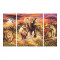 Set pictura pe numere Schipper Simba, 3 tablouri, 40 x 50 cm/20 x 50 cm, carton, textura panza, culori incluse, model 5 eroi ai Africii