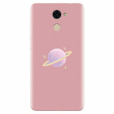 Husa silicon pentru Huawei Enjoy 7 Plus, Saturn On Pink