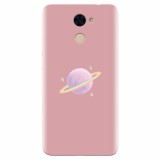 Husa silicon pentru Huawei Enjoy 7 Plus, Saturn On Pink