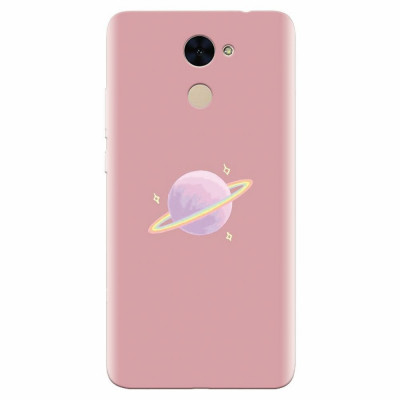 Husa silicon pentru Huawei Y7 Prime 2017, Saturn On Pink foto