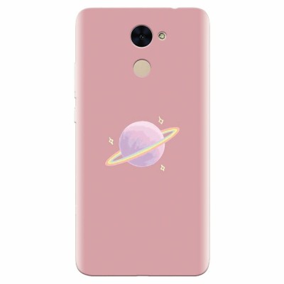 Husa silicon pentru Huawei Enjoy 7 Plus, Saturn On Pink foto