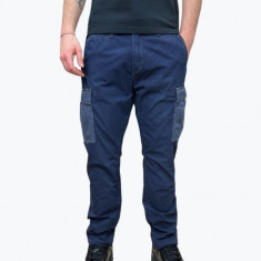 Pantaloni barbati Broome cu croiala Relaxed Slim Fit si aspect decolorat, Bleumarin deschis, W31 L32