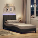 vidaXL Cadru de pat fără saltea, gri &icirc;nchis, 90x200 cm, textil